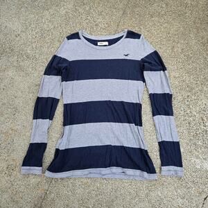 Vtg Y2k HOLLISTER Small Bird Logo Colorblock Stripe Longsleeve Shirt Top M Bella